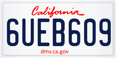 CA license plate 6UEB609
