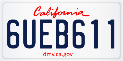 CA license plate 6UEB611