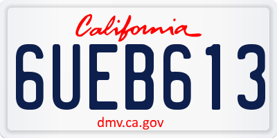 CA license plate 6UEB613