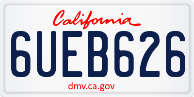 CA license plate 6UEB626