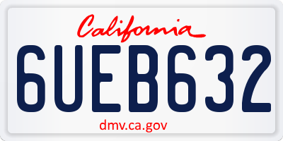 CA license plate 6UEB632