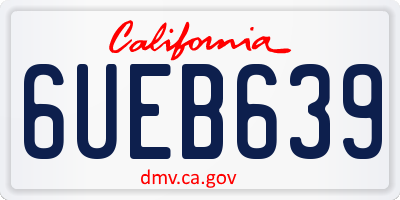 CA license plate 6UEB639