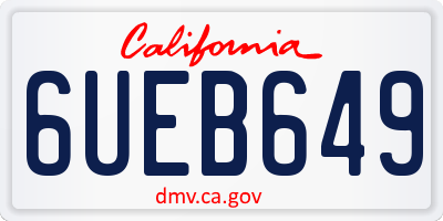 CA license plate 6UEB649