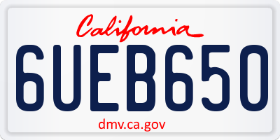 CA license plate 6UEB650