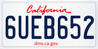 CA license plate 6UEB652