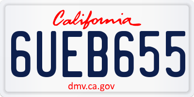 CA license plate 6UEB655