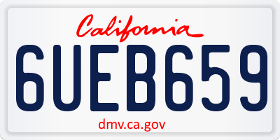 CA license plate 6UEB659
