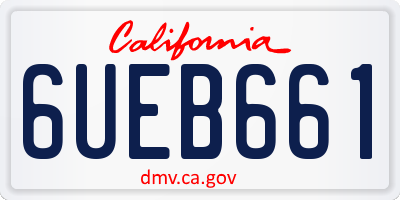 CA license plate 6UEB661