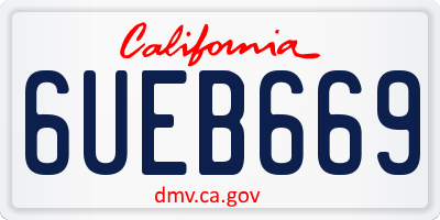 CA license plate 6UEB669