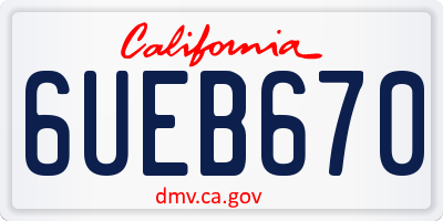CA license plate 6UEB670