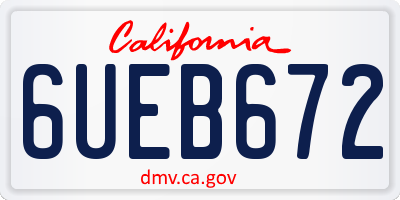 CA license plate 6UEB672