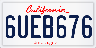 CA license plate 6UEB676