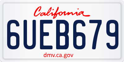 CA license plate 6UEB679
