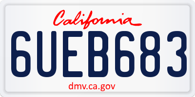 CA license plate 6UEB683