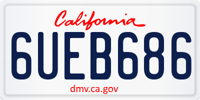 CA license plate 6UEB686
