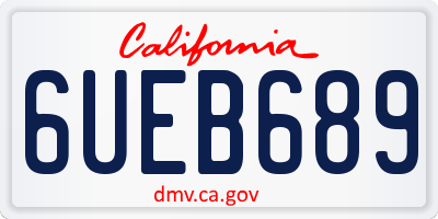 CA license plate 6UEB689