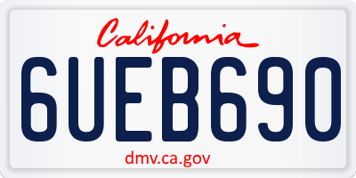 CA license plate 6UEB690