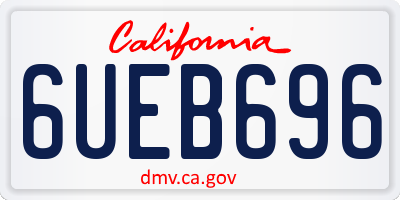CA license plate 6UEB696