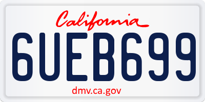 CA license plate 6UEB699