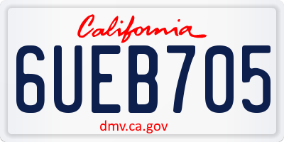CA license plate 6UEB705