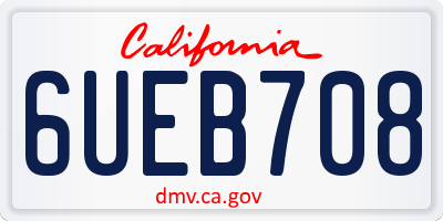 CA license plate 6UEB708