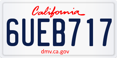 CA license plate 6UEB717