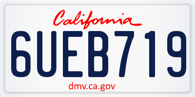 CA license plate 6UEB719