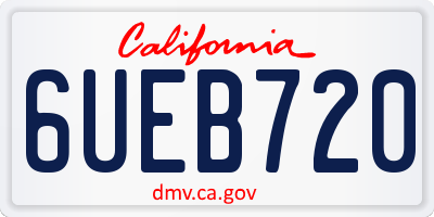 CA license plate 6UEB720