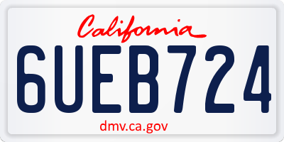 CA license plate 6UEB724