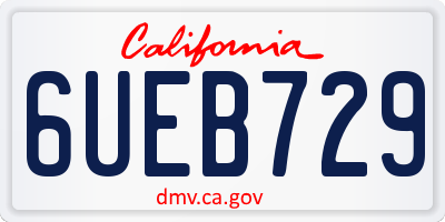 CA license plate 6UEB729