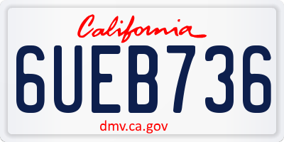 CA license plate 6UEB736