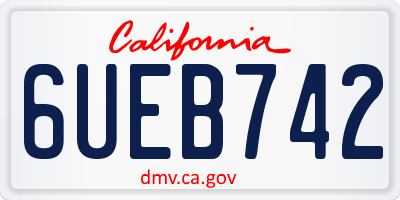 CA license plate 6UEB742