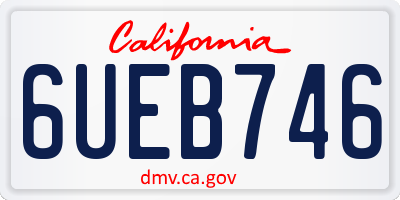 CA license plate 6UEB746