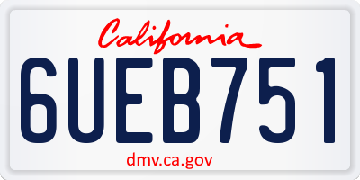 CA license plate 6UEB751