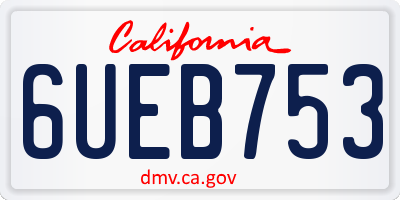 CA license plate 6UEB753