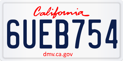CA license plate 6UEB754