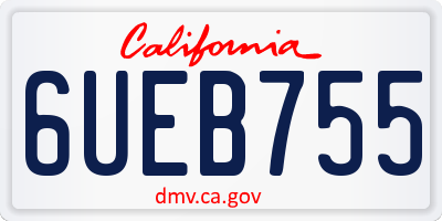 CA license plate 6UEB755