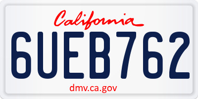 CA license plate 6UEB762