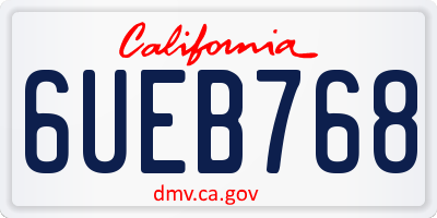 CA license plate 6UEB768