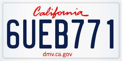 CA license plate 6UEB771