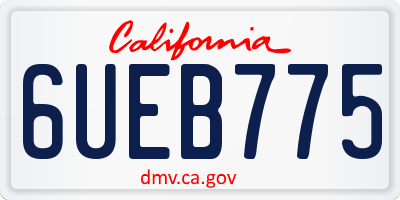 CA license plate 6UEB775