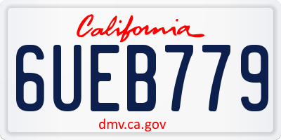 CA license plate 6UEB779