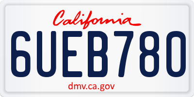 CA license plate 6UEB780
