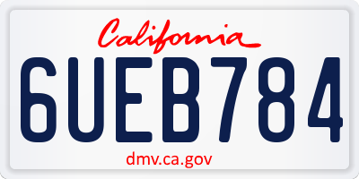 CA license plate 6UEB784