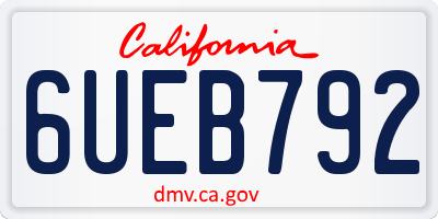 CA license plate 6UEB792