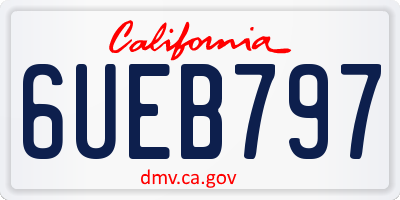 CA license plate 6UEB797