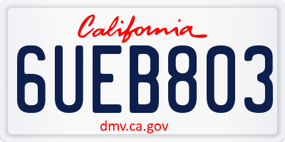CA license plate 6UEB803