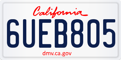 CA license plate 6UEB805