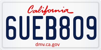 CA license plate 6UEB809