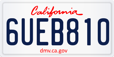 CA license plate 6UEB810
